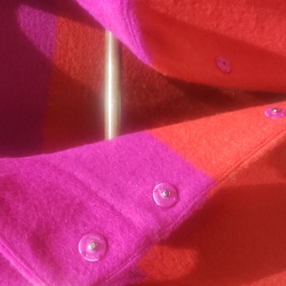 NWOT Max Studio wool blend gray pink red coat long jacket 1X - Picture 4 of 14